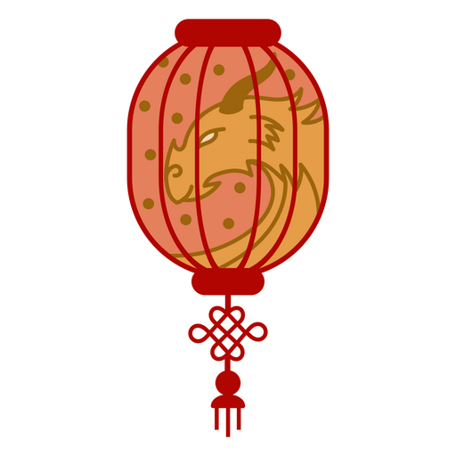 Linterna de año nuevo chino con dragón Diseño PNG