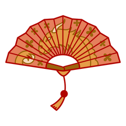 Chinese New Year Fan with Dragon PNG Design Transparent PNG