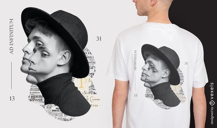 Unendliche Collage Mann PSD T-Shirt Design