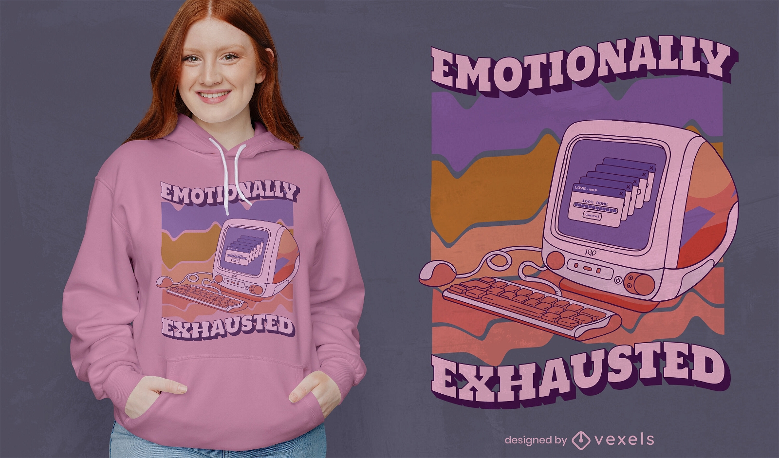 Design retro de t-shirt anti-namorados para computador