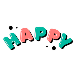 Glückliches glänzendes Zitat PNG-Design