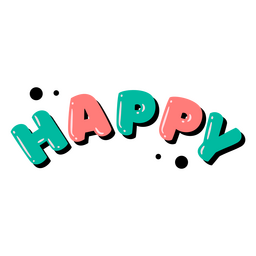 Happy glossy quote PNG Design
