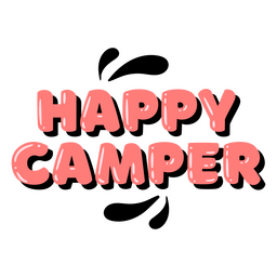Happy camper glossy quote PNG Design