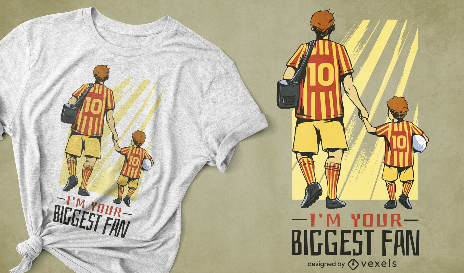 Fußball-Vater und Sohn-T-Shirt-Design