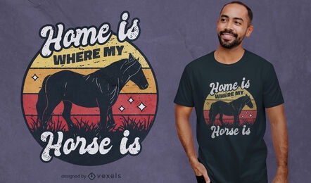 Horse lover retro sunset t-shirt design
