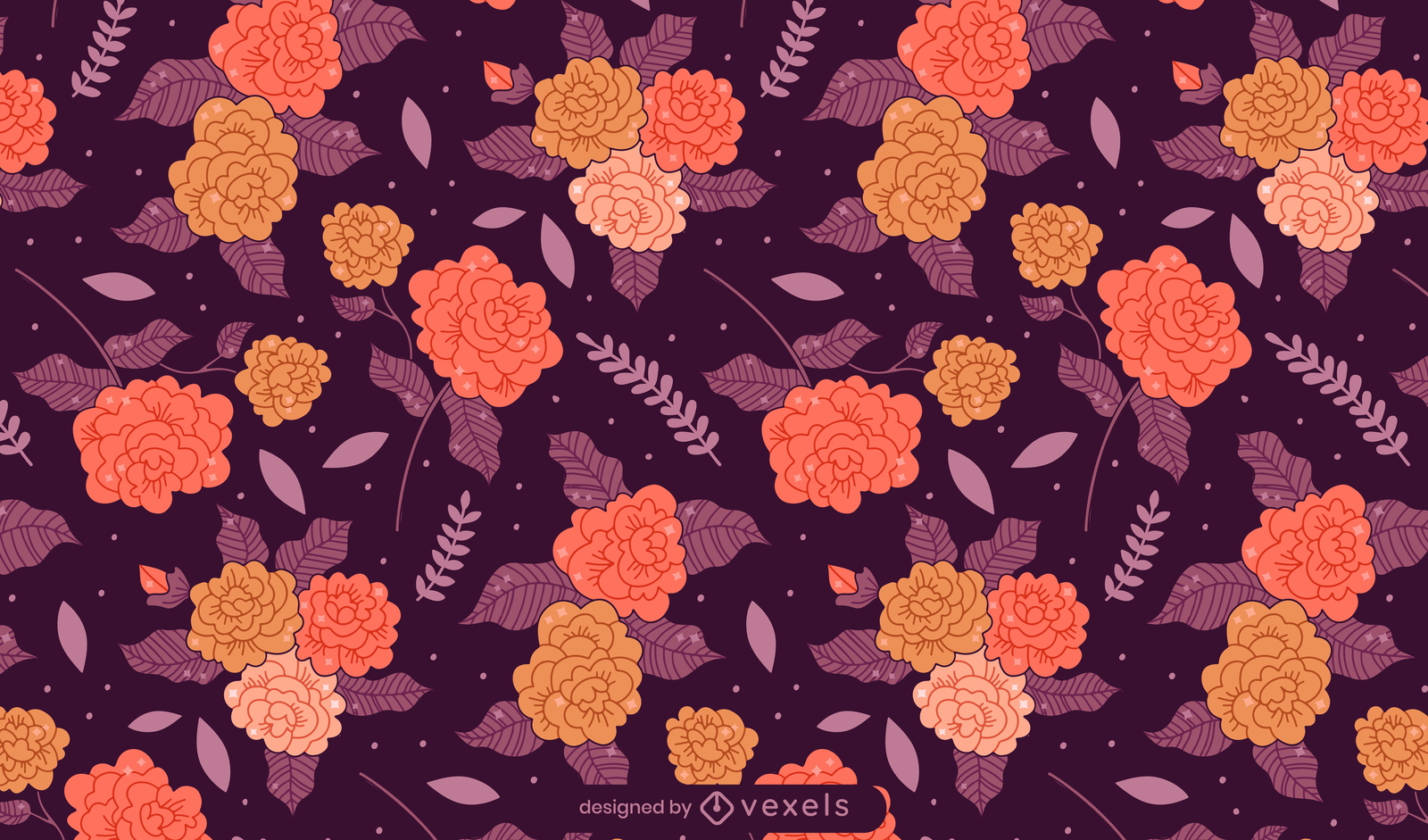 Rose flowers nature pattern design