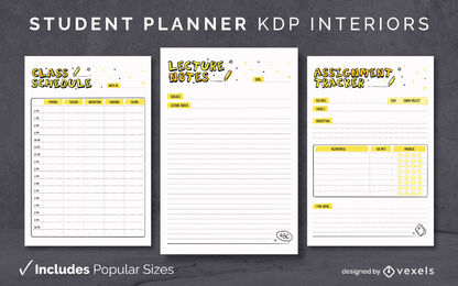 Planificador de estudiantes Plantilla interior KDP