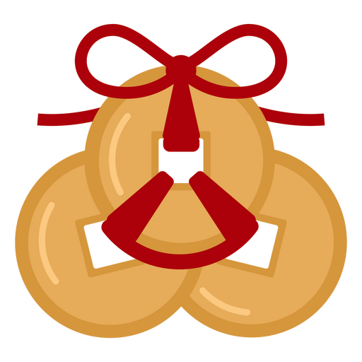 Münzen flaches chinesisches neues Jahr PNG-Design