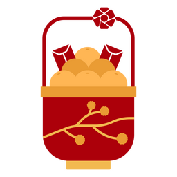 Cesta plana de ano novo chinês Desenho PNG