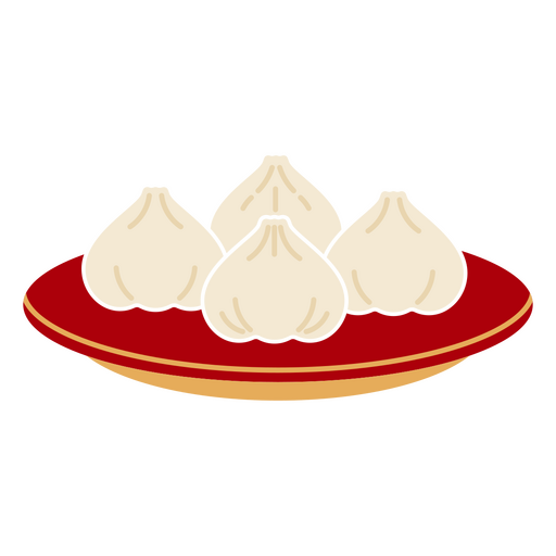 Dumplings flat lunar year PNG Design