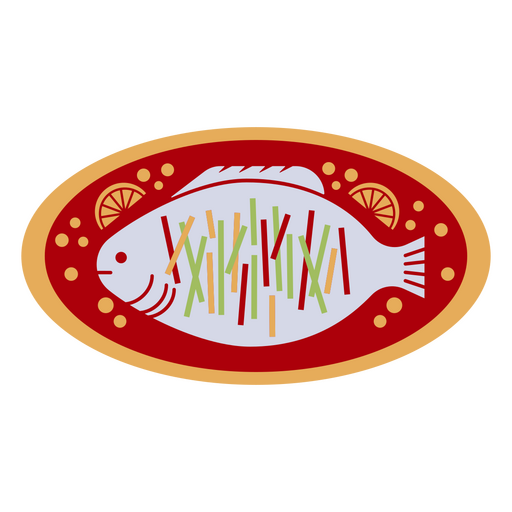 Pescado año lunar plano Diseño PNG