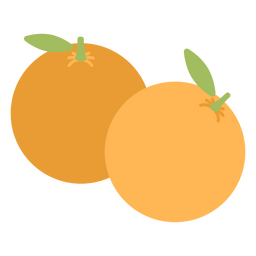 Pair of oranges flat PNG Design Transparent PNG