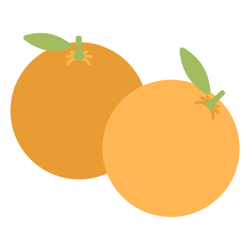 Pair of oranges flat PNG Design