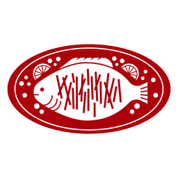 Pescado cortado año lunar Diseño PNG