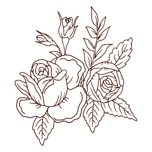 Ícone de flor de rosas da natureza Desenho PNG