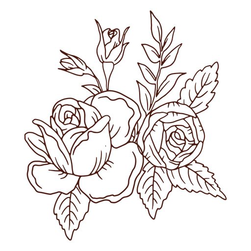Icono de flor de rosas de la naturaleza Diseño PNG