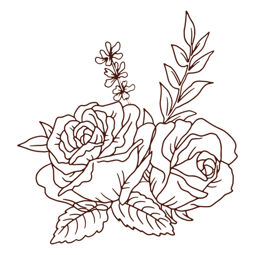 Ícone de flores de rosas da natureza Desenho PNG