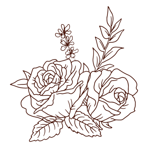 Nature roses flowers icon PNG Design