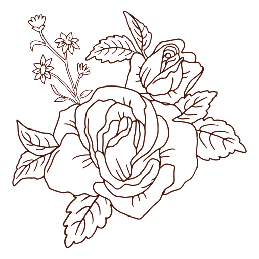 ícone de flor de pétalas de rosa Desenho PNG