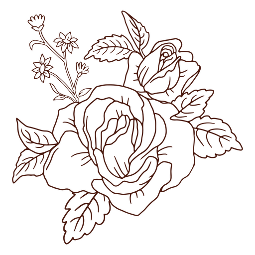 Icono de flor de p?talos de rosa Diseño PNG