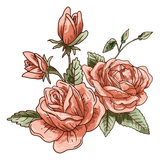 ícone de flor de pétala de rosas Desenho PNG