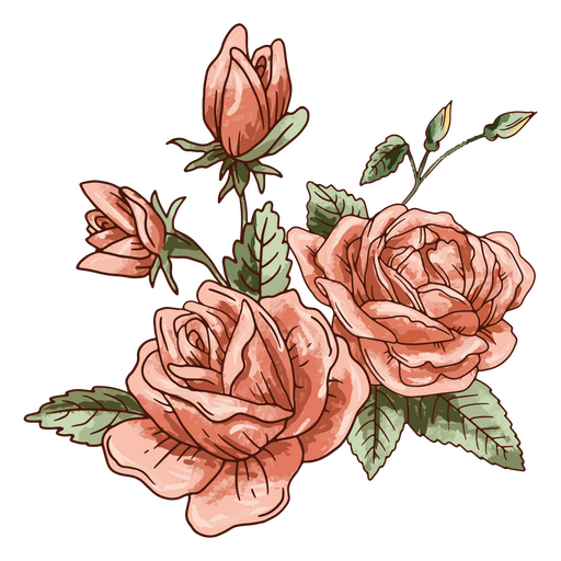 Diseños PNG de rosas para camisetas & Merch