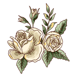 Icono de rosa realista Diseño PNG