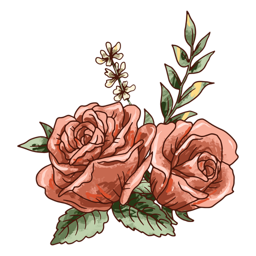 ?cone de rosas realistas Desenho PNG