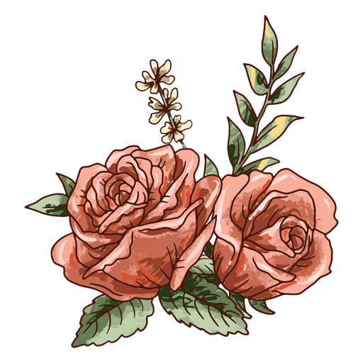 ícone de rosas realistas Desenho PNG