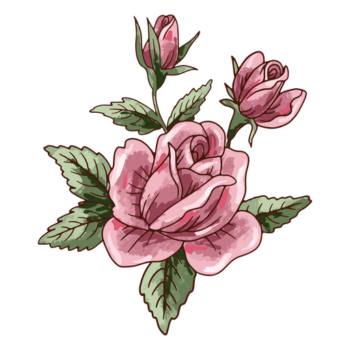 Realistische Rosenblumen-Ikone
