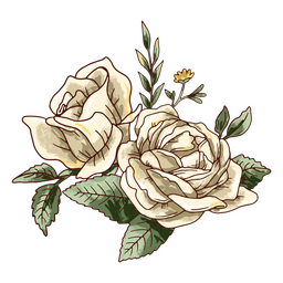 Icono de flores de rosas realistas Diseño PNG