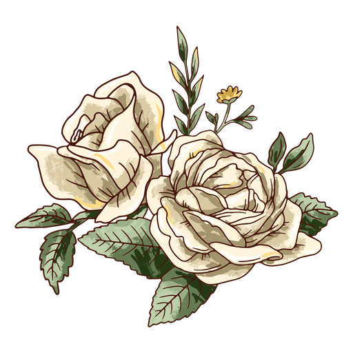 Ícone de flores rosas realistas Desenho PNG