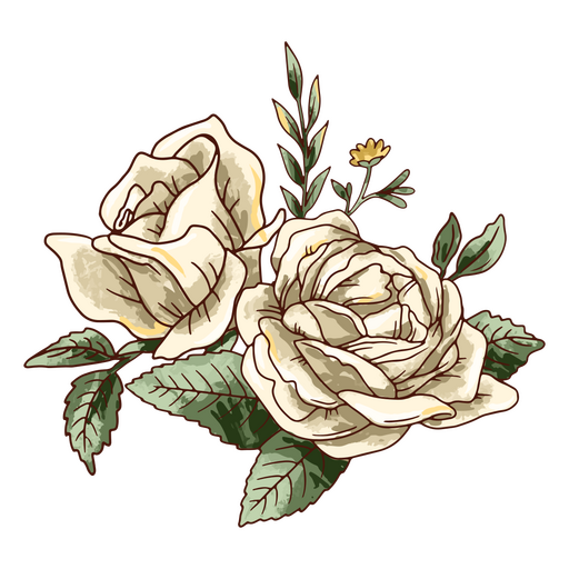 Icono de flores de rosas realistas Diseño PNG