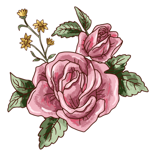 Ícone de natureza de flores rosas realistas