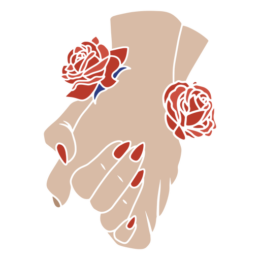 Desenho de mãos de rosas Desenho PNG