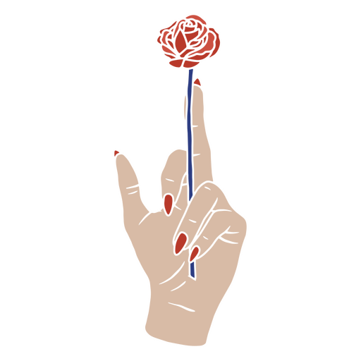 Middle finger rose hand drawing PNG Design