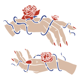 Rosen übergibt zarte Zeichnung PNG-Design
