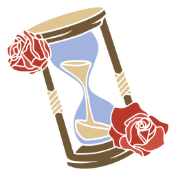 Rose Sand Clock Drawing PNG & SVG Design For T-Shirts