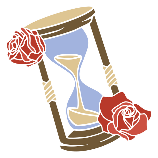 Zeichnung einer Rosensanduhr PNG-Design
