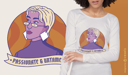 Starke Frau mit Brillen-T-Shirt-Design