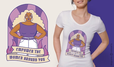 Diseño de camiseta de mujer fuerte y poderosa.