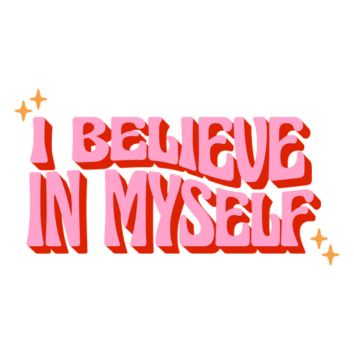 Believe myself motivational quote lettering PNG Design
