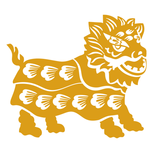 Lunar year cut out lion PNG Design