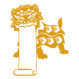 Lunar year cut out lion dance PNG Design