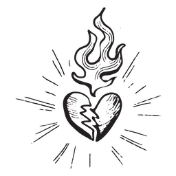Corazón dibujado a mano anti san valentín Diseño PNG