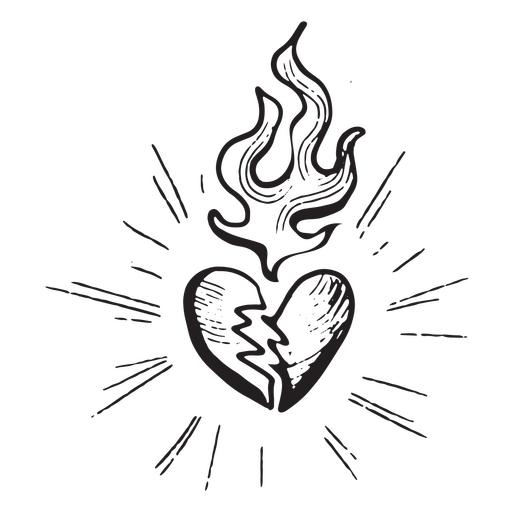Anti valentines hand drawn heart PNG Design