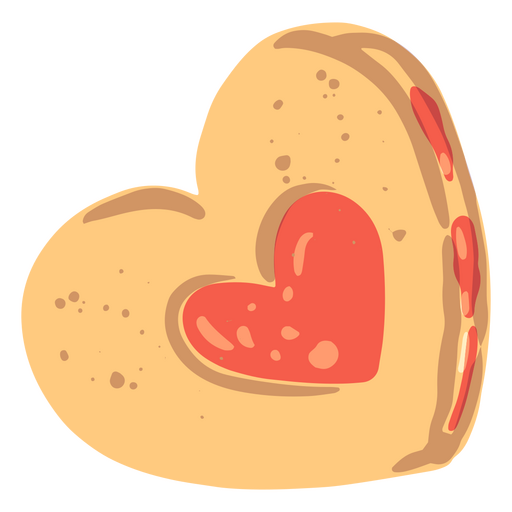 Valentines semi flat heart cookie PNG Design