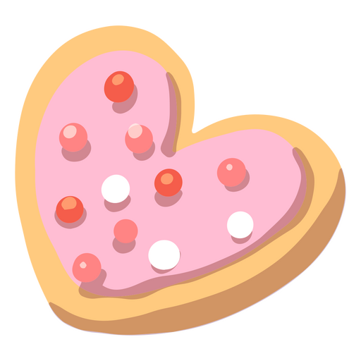 Galleta semi plana amor Diseño PNG