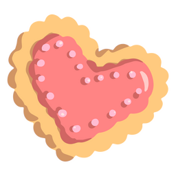 Cookie semi flat heart PNG Design