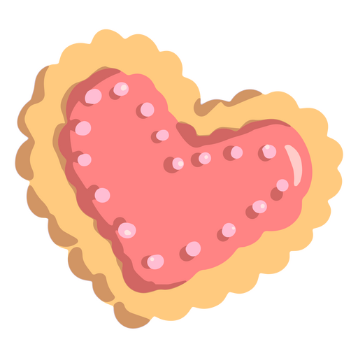 Biscoito coração semi plano Desenho PNG